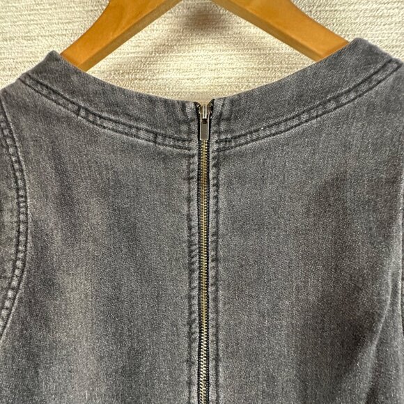 Banana Republic Womens Sz 8 Black Denim Peplum Sleeveless Top Whimsigoth Baddie - Picture 6 of 9